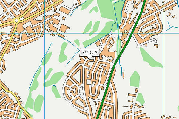S71 5JA map - OS VectorMap District (Ordnance Survey)