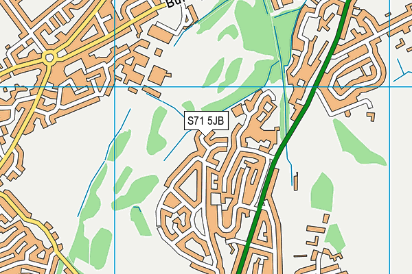 S71 5JB map - OS VectorMap District (Ordnance Survey)