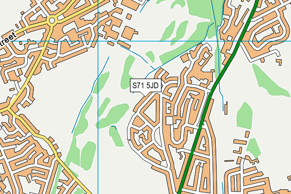 S71 5JD map - OS VectorMap District (Ordnance Survey)