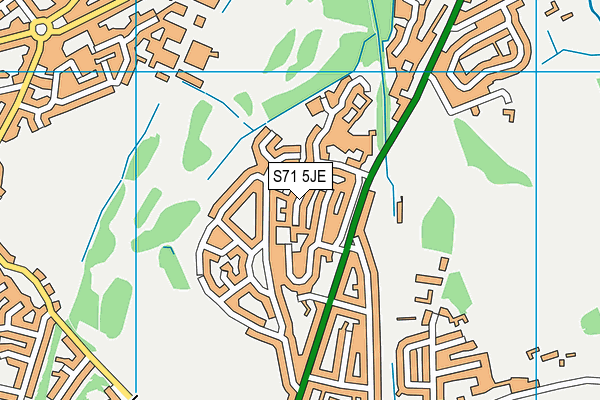 S71 5JE map - OS VectorMap District (Ordnance Survey)