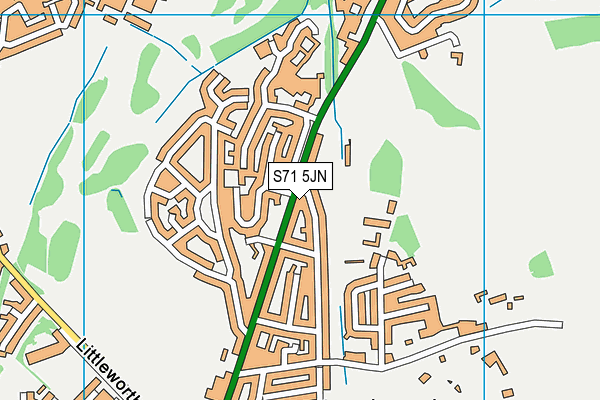 S71 5JN map - OS VectorMap District (Ordnance Survey)