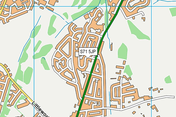 S71 5JP map - OS VectorMap District (Ordnance Survey)