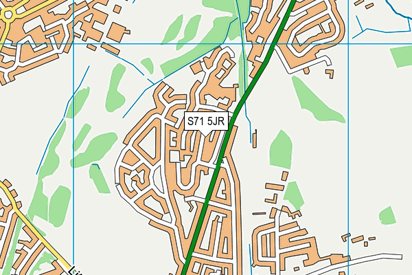 S71 5JR map - OS VectorMap District (Ordnance Survey)