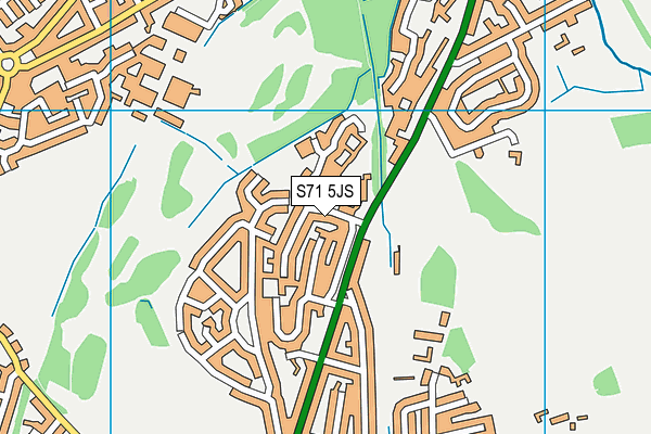 S71 5JS map - OS VectorMap District (Ordnance Survey)