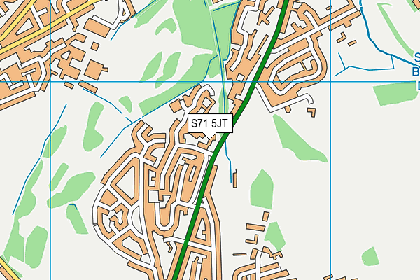 S71 5JT map - OS VectorMap District (Ordnance Survey)