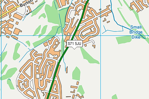 S71 5JU map - OS VectorMap District (Ordnance Survey)