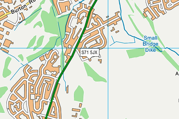 S71 5JX map - OS VectorMap District (Ordnance Survey)