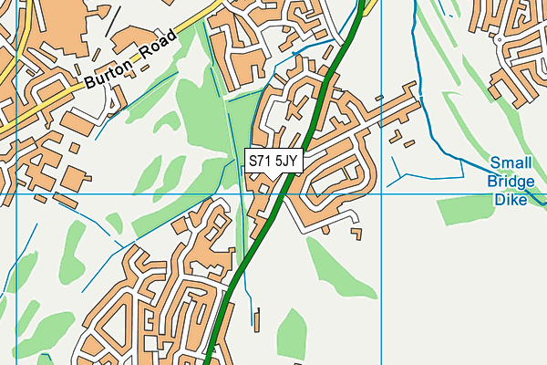 S71 5JY map - OS VectorMap District (Ordnance Survey)