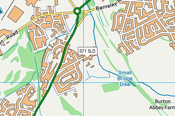 S71 5LD map - OS VectorMap District (Ordnance Survey)