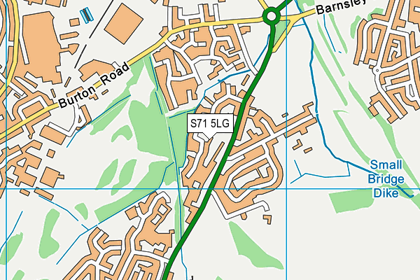 S71 5LG map - OS VectorMap District (Ordnance Survey)