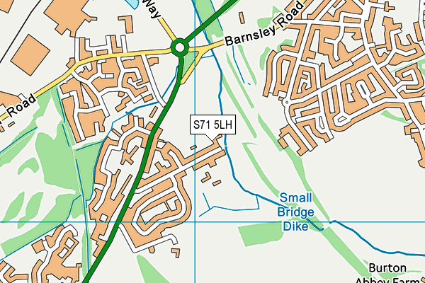 S71 5LH map - OS VectorMap District (Ordnance Survey)