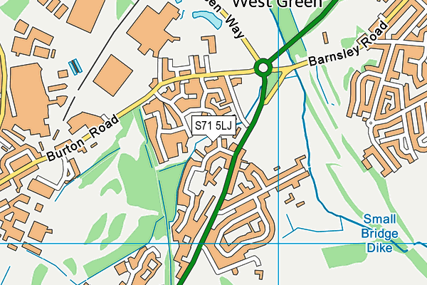 S71 5LJ map - OS VectorMap District (Ordnance Survey)