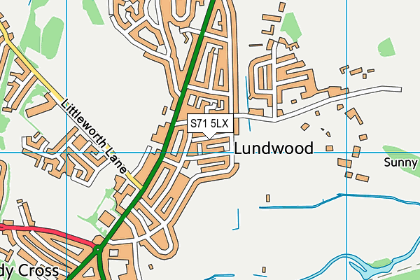 S71 5LX map - OS VectorMap District (Ordnance Survey)