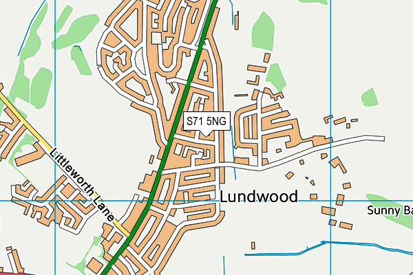 S71 5NG map - OS VectorMap District (Ordnance Survey)