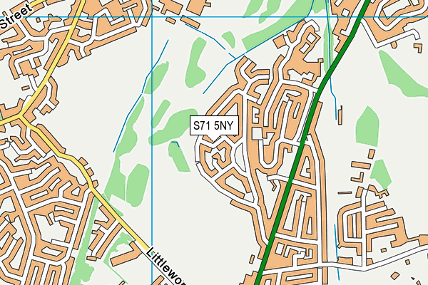S71 5NY map - OS VectorMap District (Ordnance Survey)