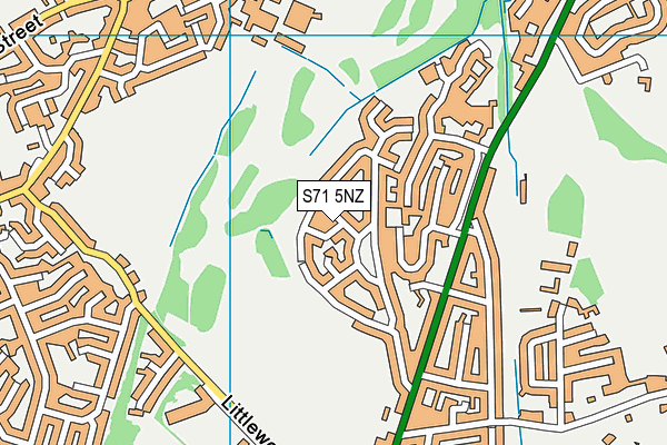 S71 5NZ map - OS VectorMap District (Ordnance Survey)