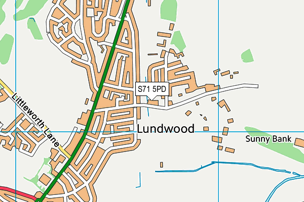 S71 5PD map - OS VectorMap District (Ordnance Survey)