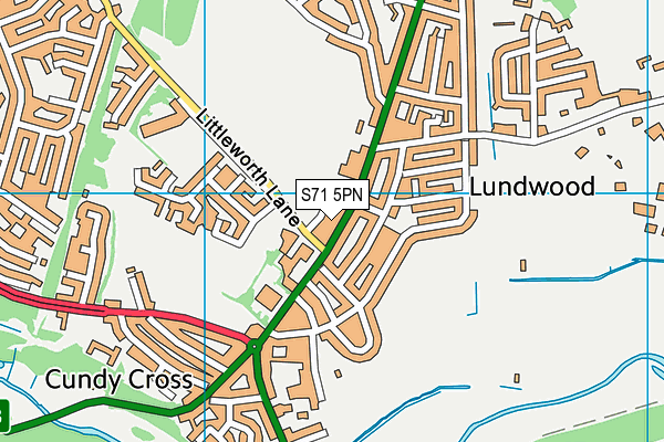 S71 5PN map - OS VectorMap District (Ordnance Survey)