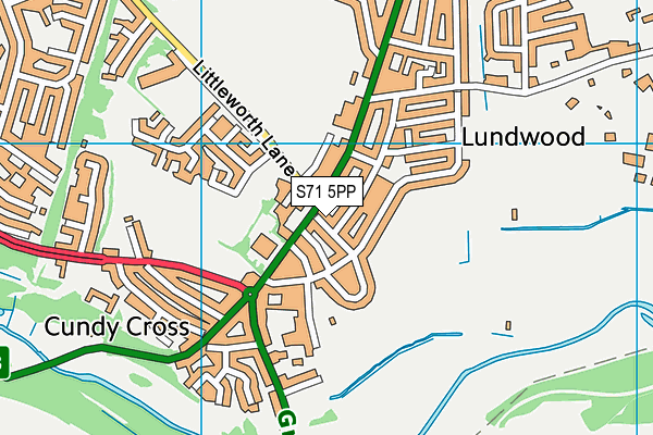 S71 5PP map - OS VectorMap District (Ordnance Survey)