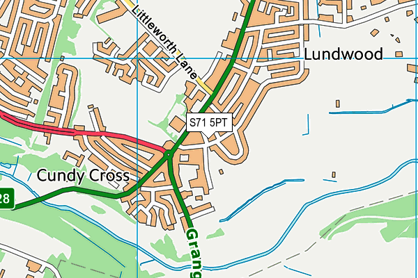 S71 5PT map - OS VectorMap District (Ordnance Survey)