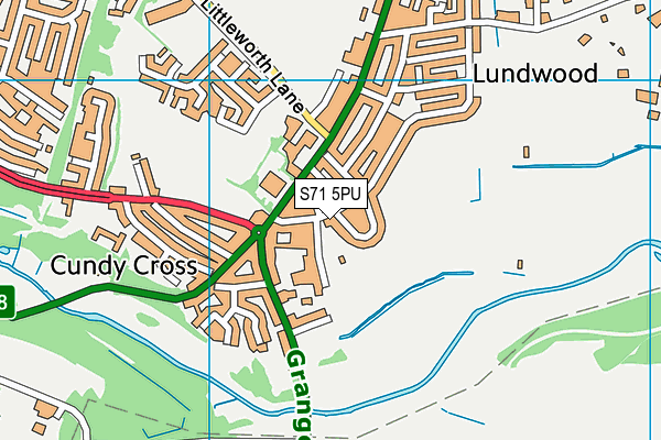 S71 5PU map - OS VectorMap District (Ordnance Survey)