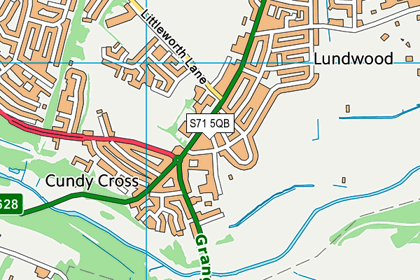 S71 5QB map - OS VectorMap District (Ordnance Survey)