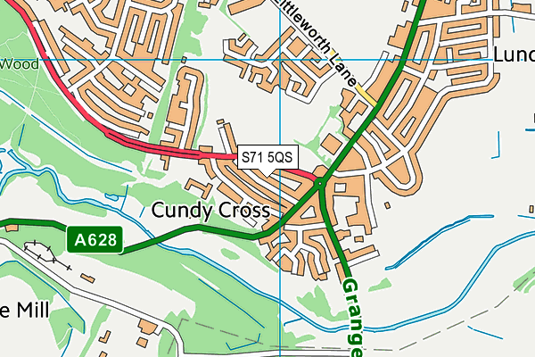 S71 5QS map - OS VectorMap District (Ordnance Survey)