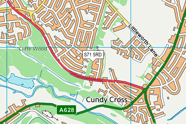 S71 5RD map - OS VectorMap District (Ordnance Survey)