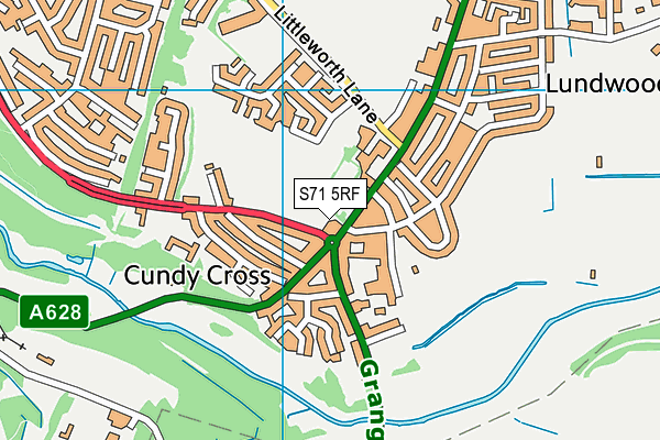 S71 5RF map - OS VectorMap District (Ordnance Survey)