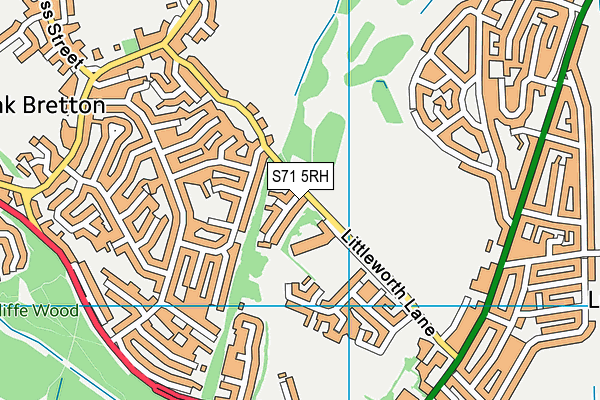 S71 5RH map - OS VectorMap District (Ordnance Survey)