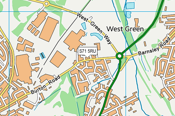 S71 5RU map - OS VectorMap District (Ordnance Survey)