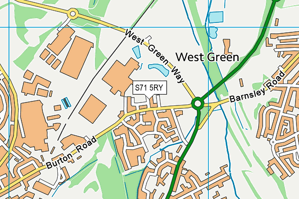 S71 5RY map - OS VectorMap District (Ordnance Survey)