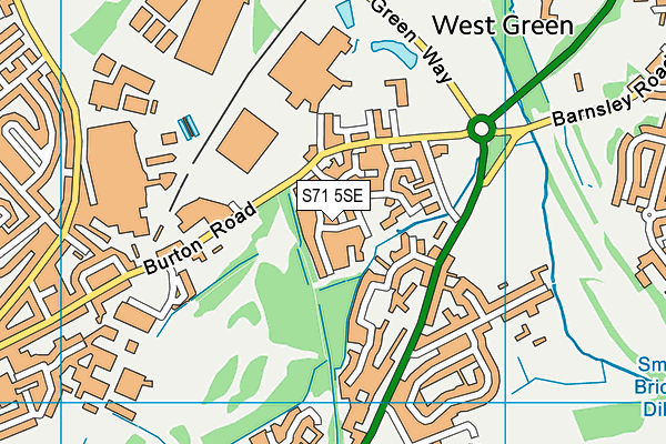 S71 5SE map - OS VectorMap District (Ordnance Survey)