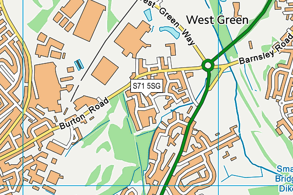 S71 5SG map - OS VectorMap District (Ordnance Survey)