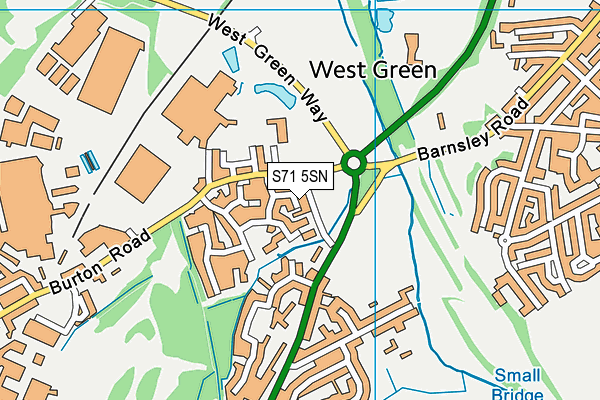 S71 5SN map - OS VectorMap District (Ordnance Survey)