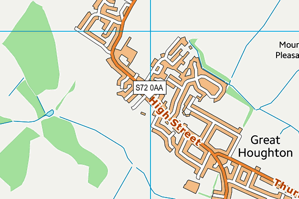 S72 0AA map - OS VectorMap District (Ordnance Survey)