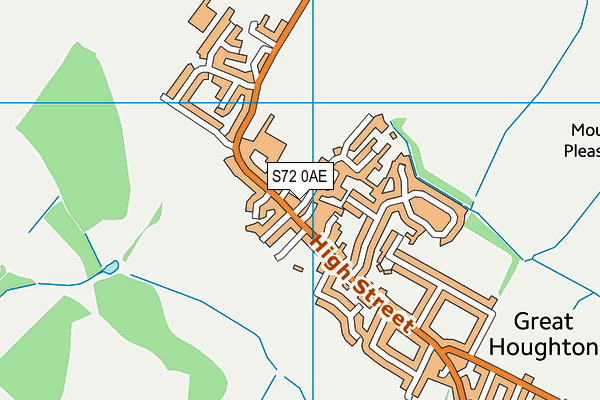 S72 0AE map - OS VectorMap District (Ordnance Survey)