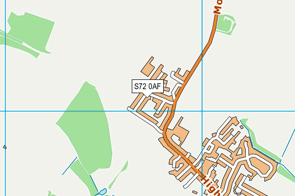 S72 0AF map - OS VectorMap District (Ordnance Survey)