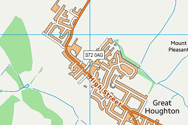 S72 0AG map - OS VectorMap District (Ordnance Survey)