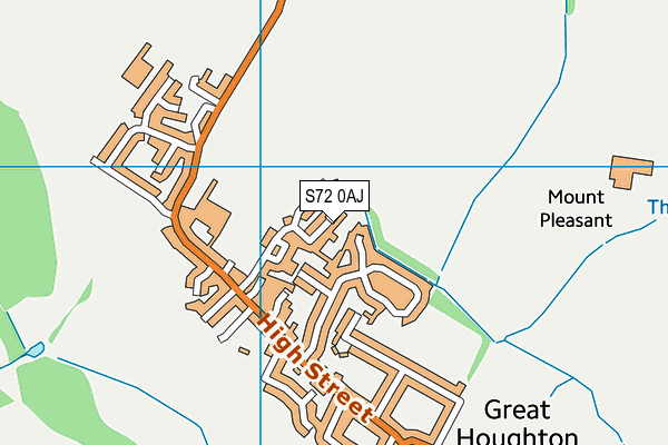 S72 0AJ map - OS VectorMap District (Ordnance Survey)