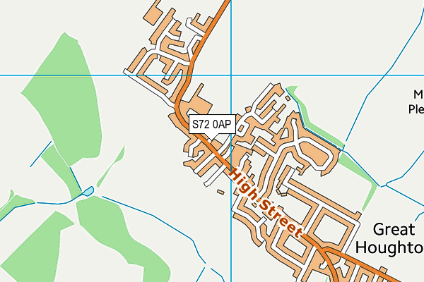 S72 0AP map - OS VectorMap District (Ordnance Survey)