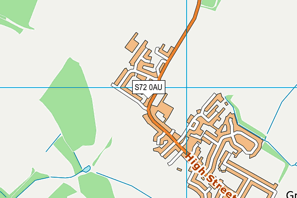 S72 0AU map - OS VectorMap District (Ordnance Survey)