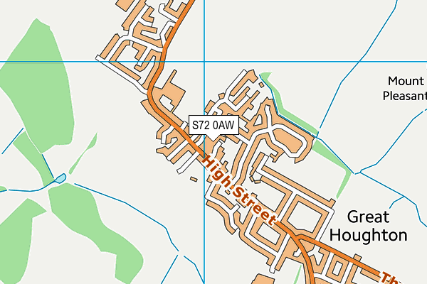 S72 0AW map - OS VectorMap District (Ordnance Survey)