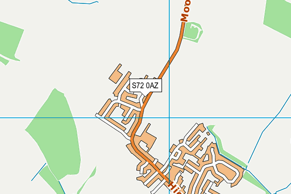 S72 0AZ map - OS VectorMap District (Ordnance Survey)
