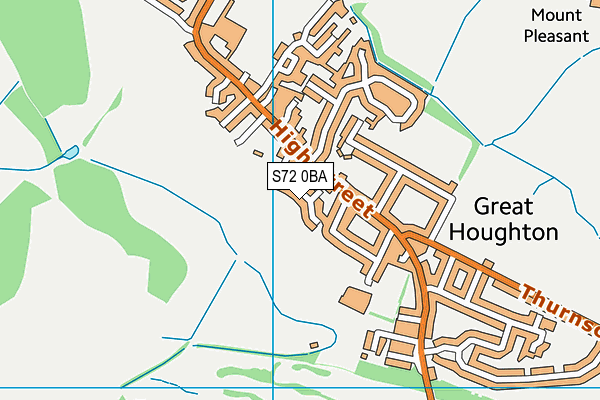 S72 0BA map - OS VectorMap District (Ordnance Survey)