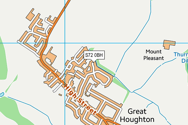 S72 0BH map - OS VectorMap District (Ordnance Survey)