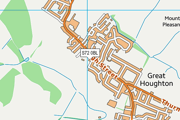 S72 0BL map - OS VectorMap District (Ordnance Survey)