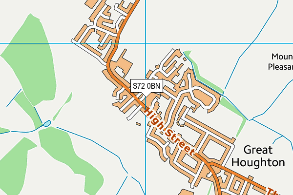 S72 0BN map - OS VectorMap District (Ordnance Survey)