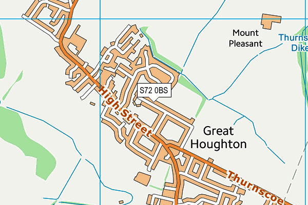 S72 0BS map - OS VectorMap District (Ordnance Survey)