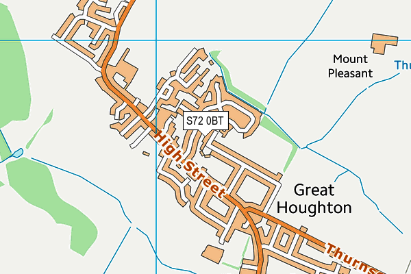 S72 0BT map - OS VectorMap District (Ordnance Survey)